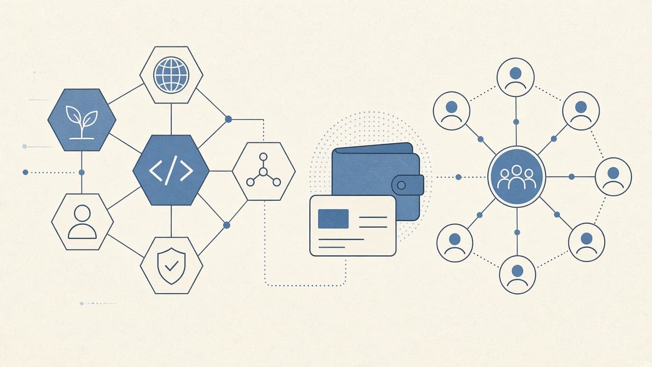 Illustration of a decentralized application network