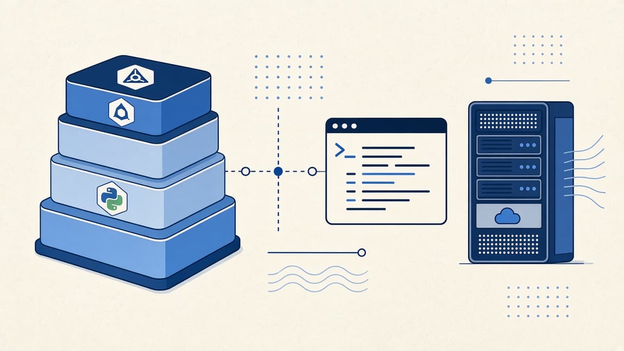 Illustration of a web and mobile application stack