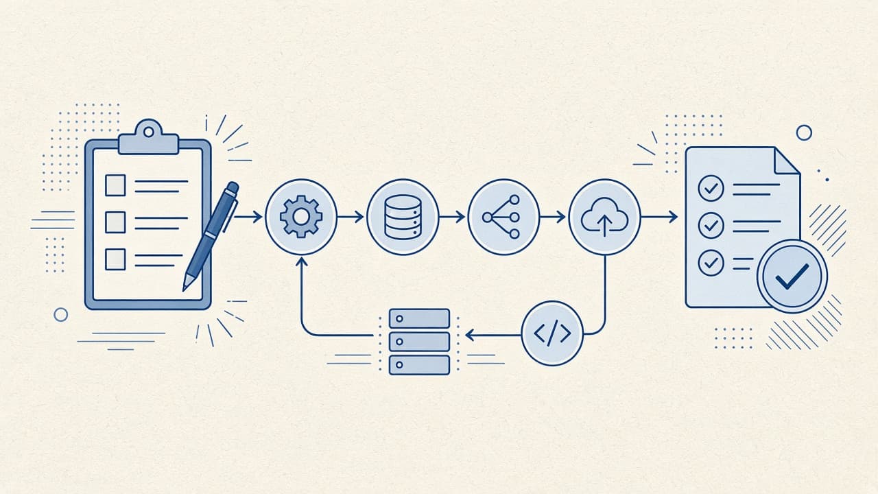 Illustration of workflow automation and online form tools