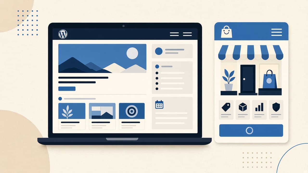 Illustration of a website and content site